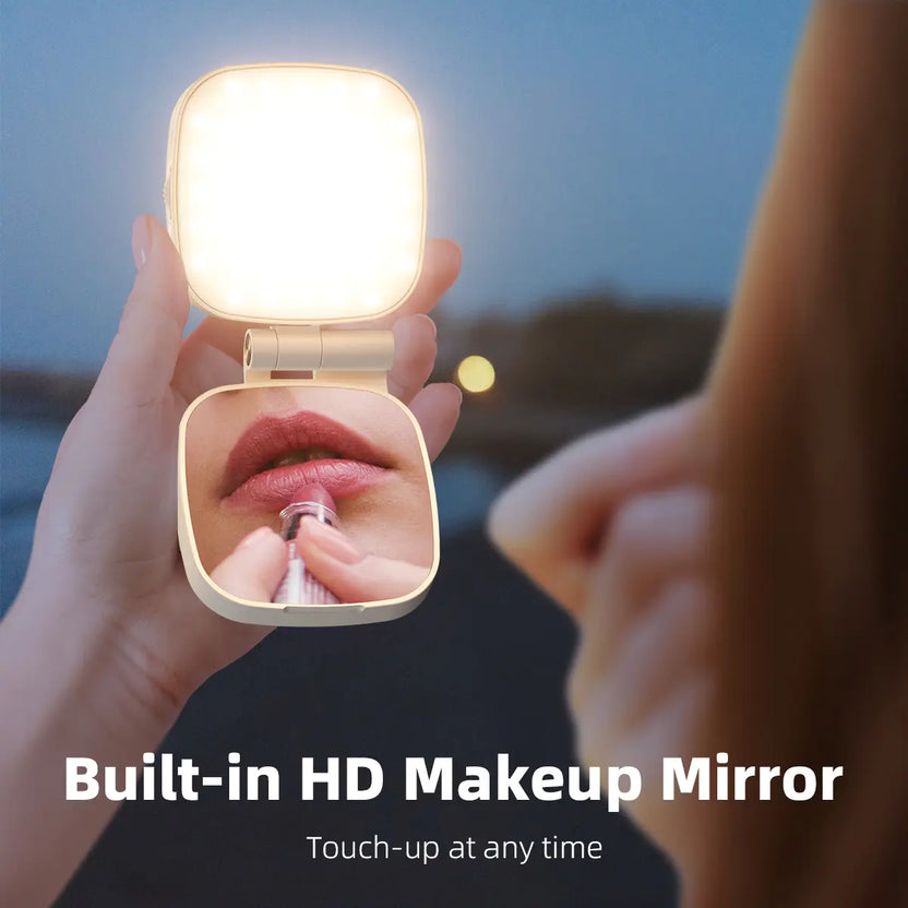 Magnetic Phone LED Selfie Light with Mirror