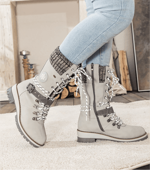 Women's Lace-Up Buckle Boots