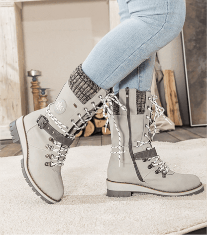 Women's Lace-Up Buckle Boots