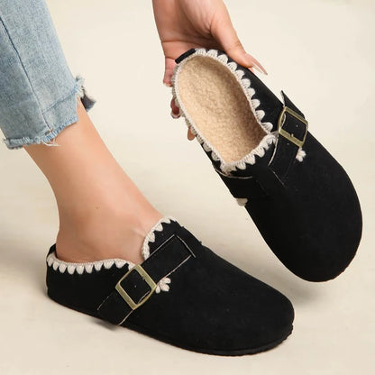 Women’s Plush-Lined Round-Toe Mules