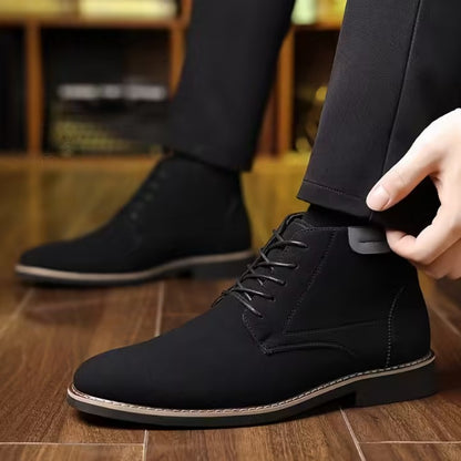 Men's Suede-Look Lace-Up Ankle Boots