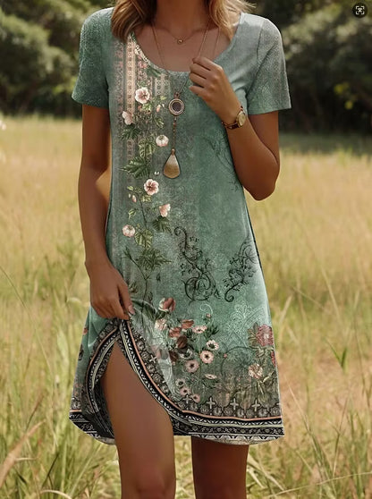 Women's Printed Short Sleeve Dress