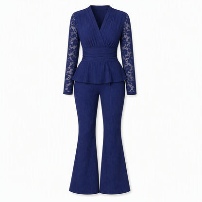 Women's Lace Detail Two-Piece Pants Set