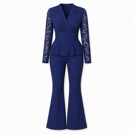 Women's Lace Detail Two-Piece Pants Set