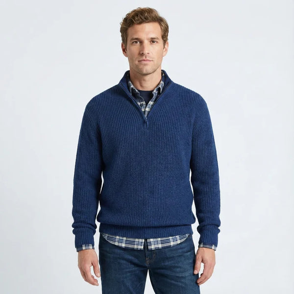 Men's Textured Quarter-Zip Sweater