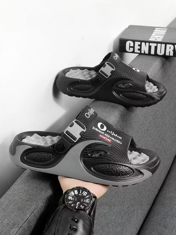 Men’s Textured Thick-Sole Slide Sandals