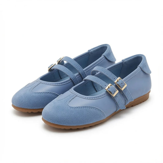 Women's Double Buckle Mary Jane Flats