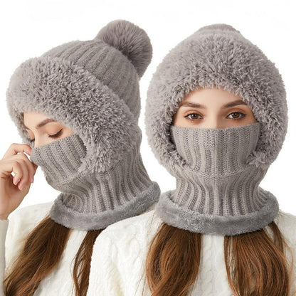 Women's Knit Hat with Neck Cover