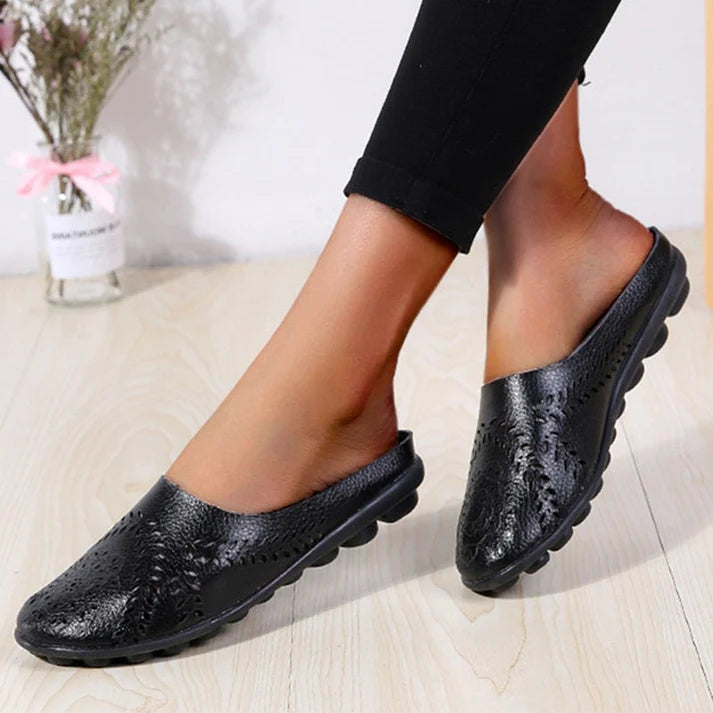Women’s Floral Cutout Slip-On Mule Flats