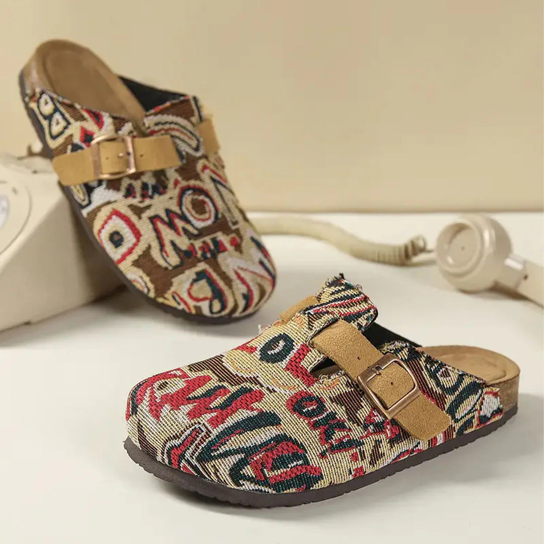 Women's Jacquard Patterned Slip-On Clogs