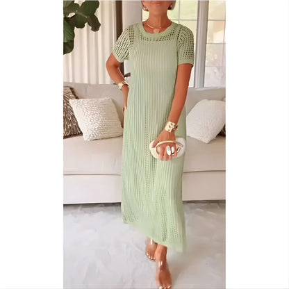 Women’s Elegant Cut-Out Knit Maxi Dress