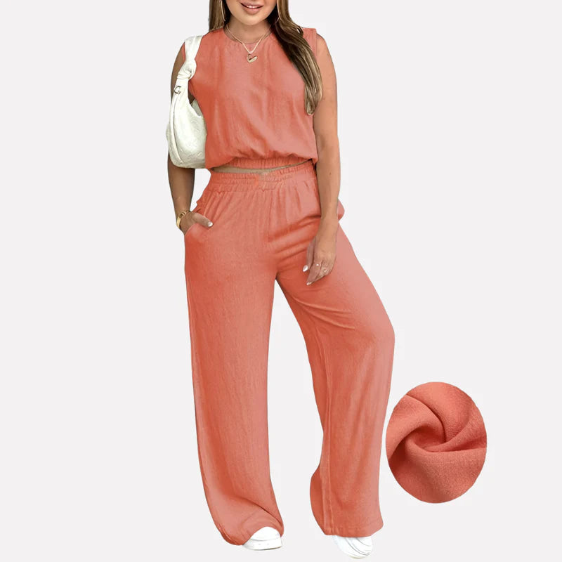 Women's Relaxed Wide-Leg Lounge Set