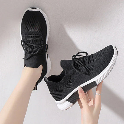 Women's Lightweight Knit Lace-Up Sneakers