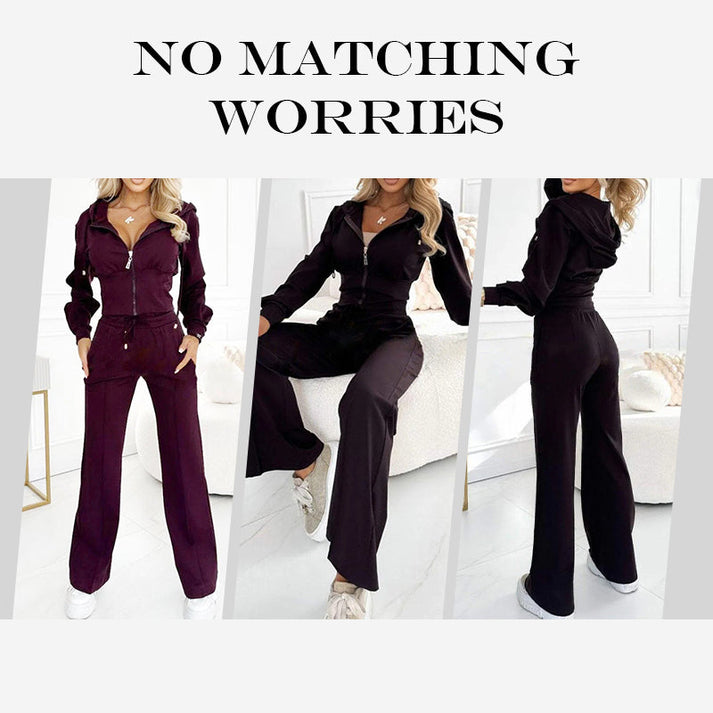 Women's Zip-Front Top and Pants Set