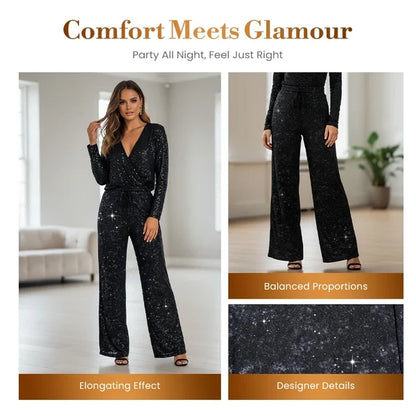 Women’s Sequin Wide-Leg Pants