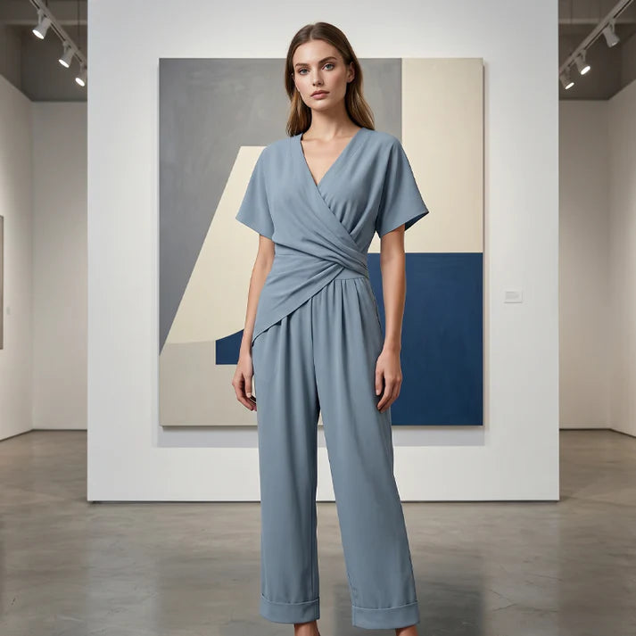 Women's Twist Front V-Neck Jumpsuit