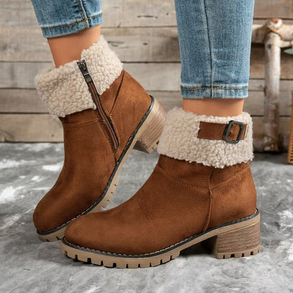 Women's Cuff Buckle Ankle Boots