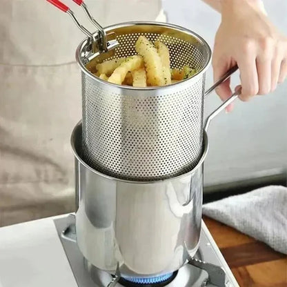 Stainless Steel Frying Pot with Grid
