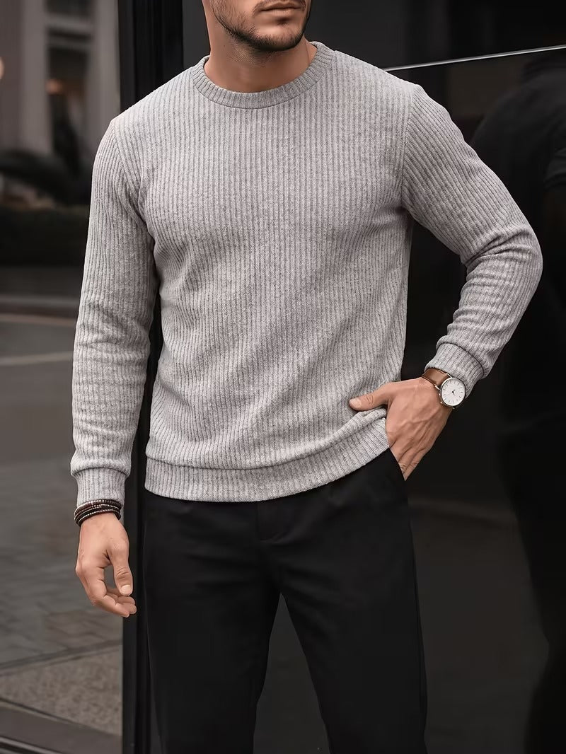 Men's Ribbed Crew Neck Sweater
