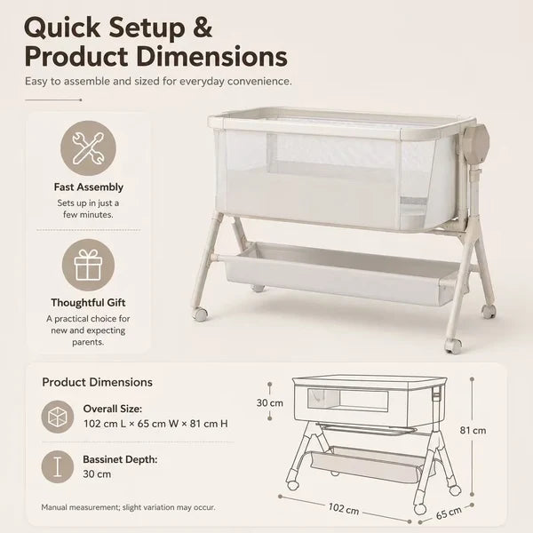 Automatic Rocking Bedside Baby Bassinet