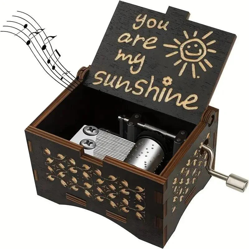 Music Box with Hand Crank Melody