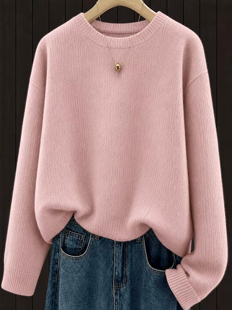 Women’s Ribbed Crew Neck Pullover Sweater