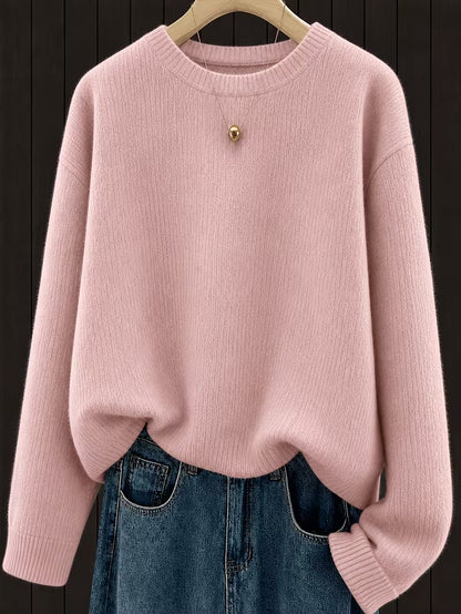Women’s Ribbed Crew Neck Pullover Sweater