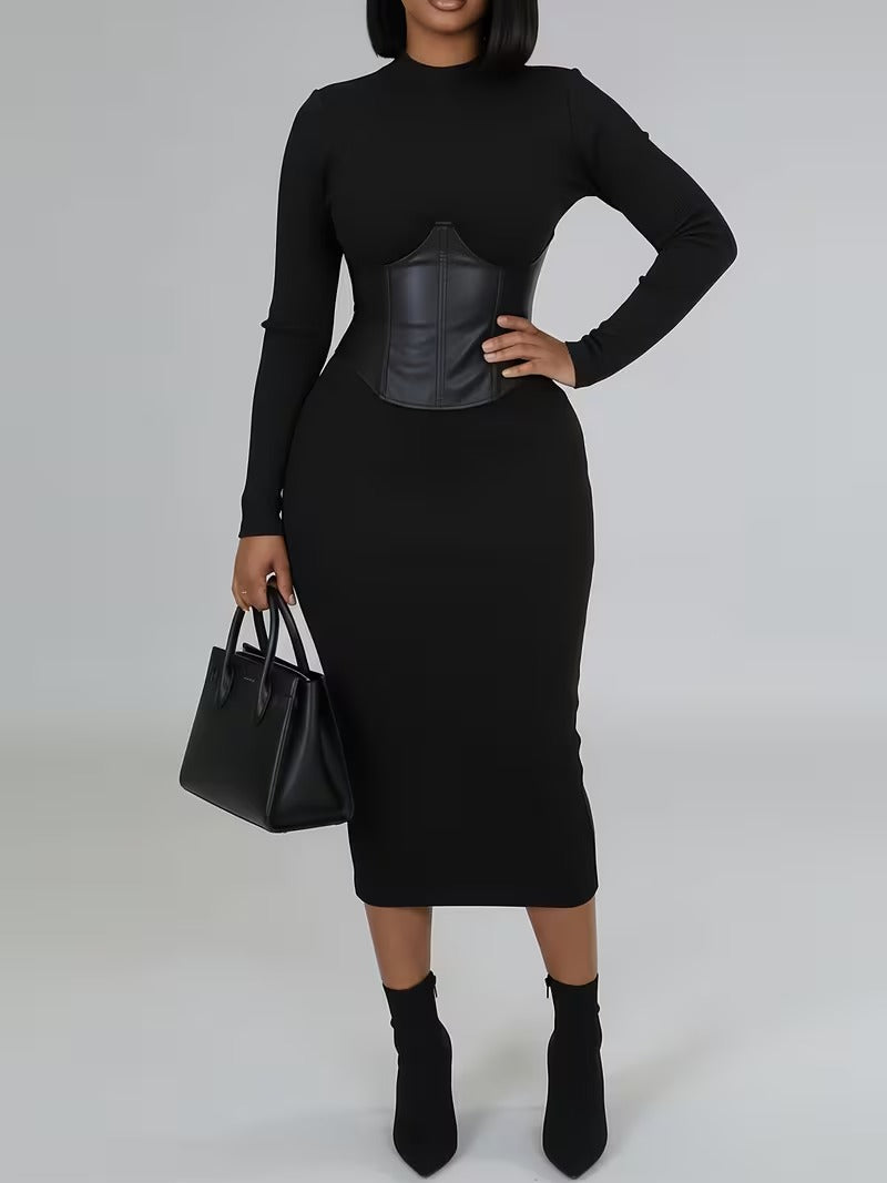 Women's Corset Detail Fitted Dress