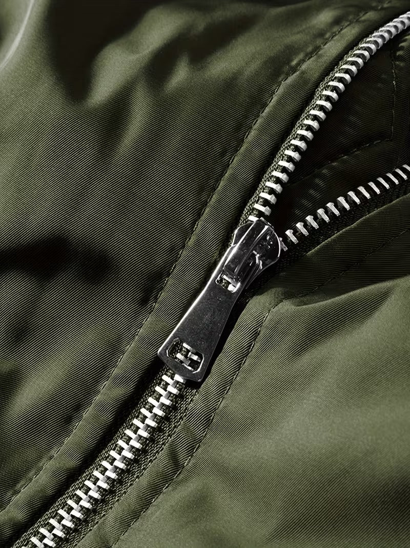 Men's Casual Zip-Front Bomber Jacket