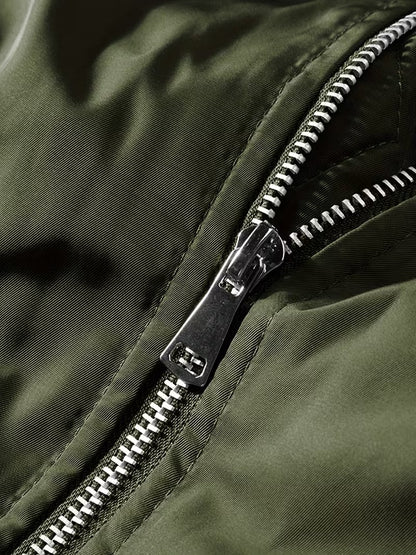 Men's Casual Zip-Front Bomber Jacket