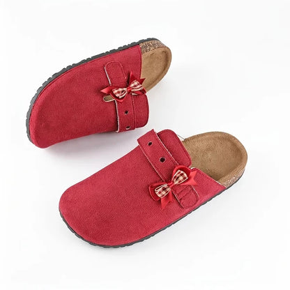 Women’s Bow Detail Wide Toe Mules