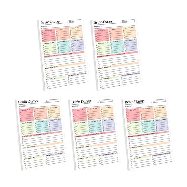 Daily Brain Dump Planning Pad