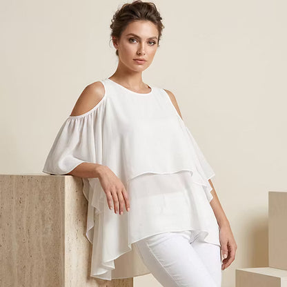 Women's Layered Cold-Shoulder Blouse