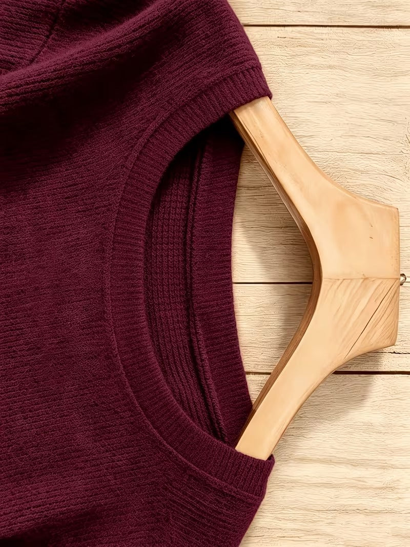 Women’s Ribbed Crew Neck Pullover Sweater
