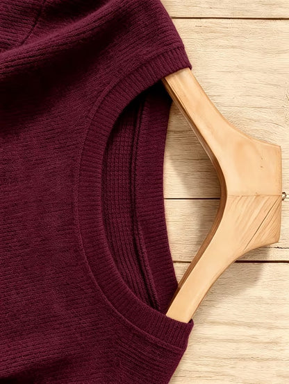 Women’s Ribbed Crew Neck Pullover Sweater