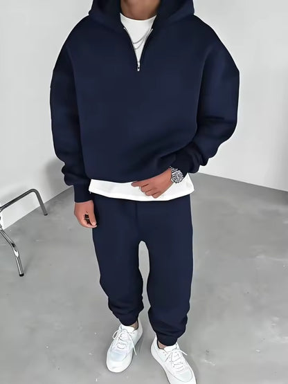 Men's Half-Zip Hoodie and Joggers Set