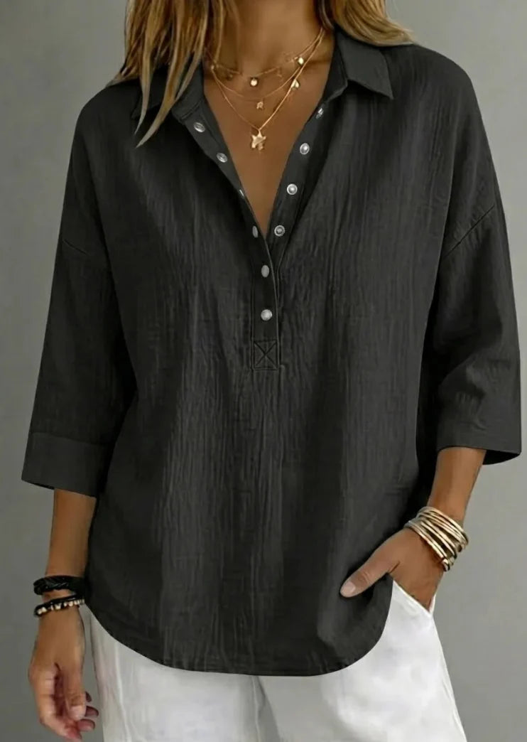 Women's Casual Henley 3/4-Sleeve Shirt