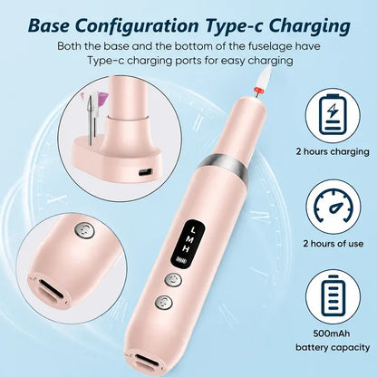 Electric Nail Care Kit with Rotary Attachments