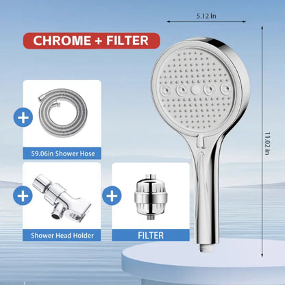 6-Mode High Pressure Shower Head Set