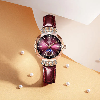 Women's Crystal Accent Star & Moon Dial Watch
