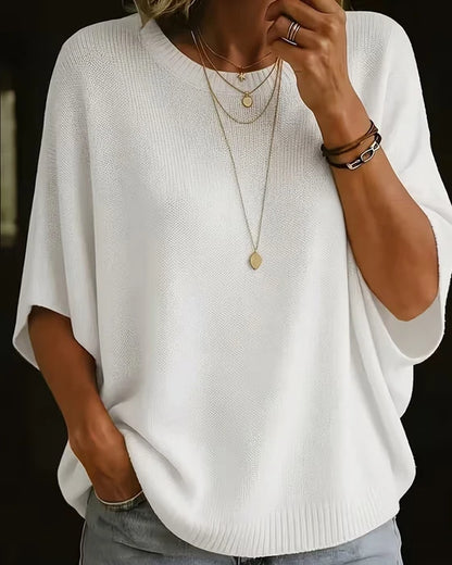 Women's Crew Neck Loose Knit Pullover