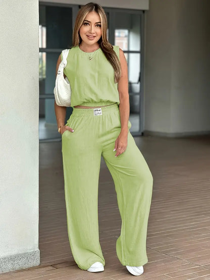 Women's Relaxed Wide-Leg Lounge Set