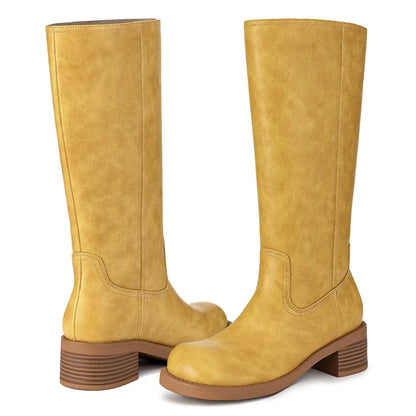 Women's Knee-High Block Heel Boots