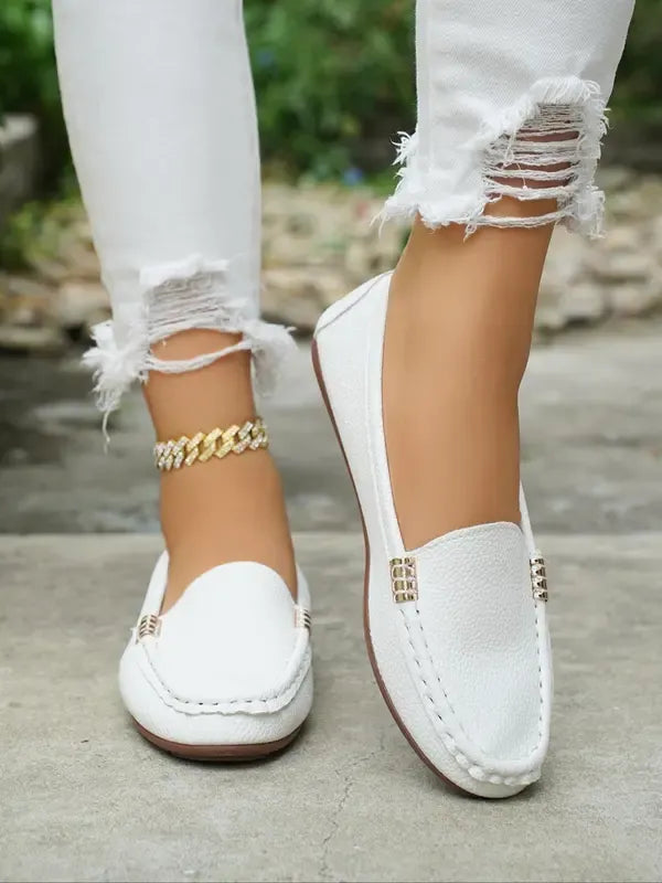 Women’s Casual Metallic Accent Comfort Loafer Flats