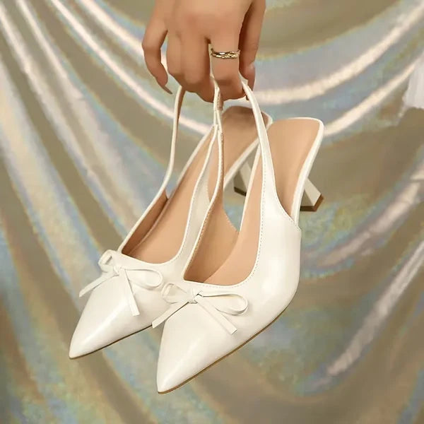 Women’s Glossy Bow Slingback Heels