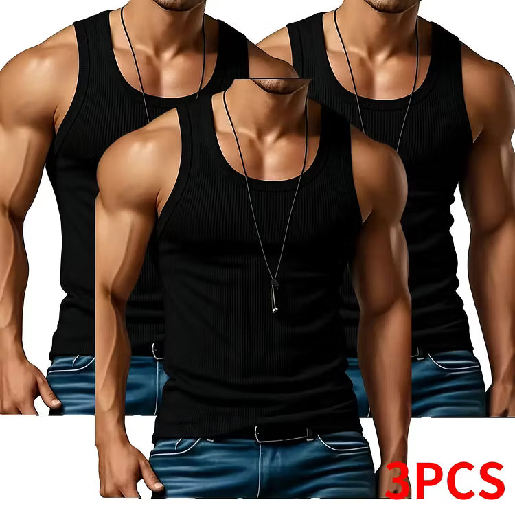 Men's 3-Pack Ribbed Tank Tops
