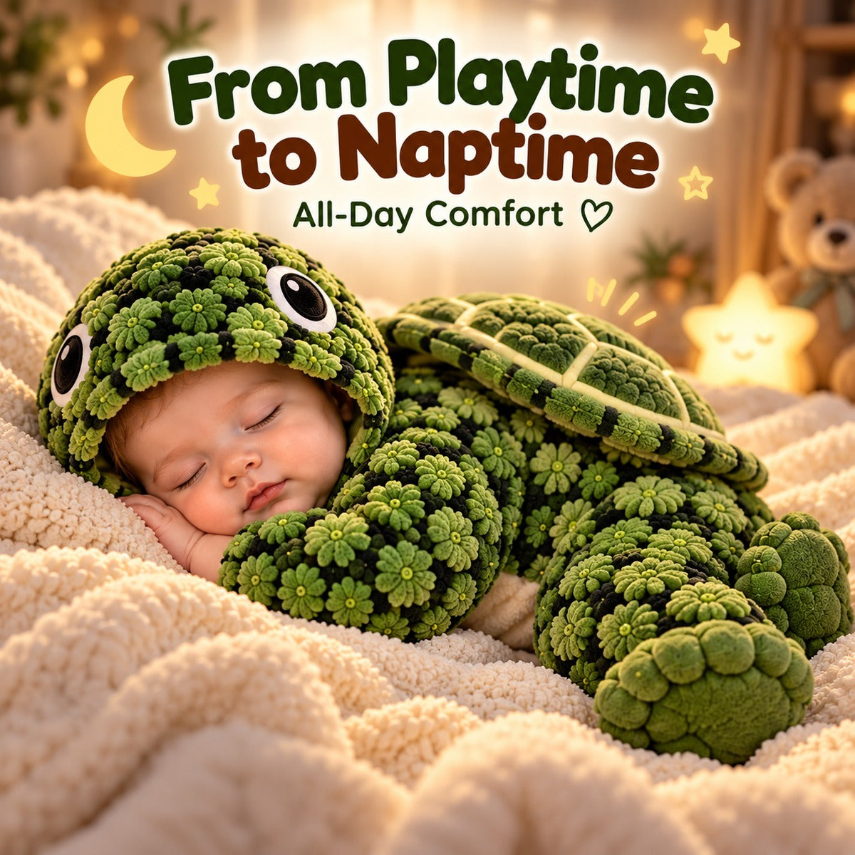 Baby Turtle Hooded Romper