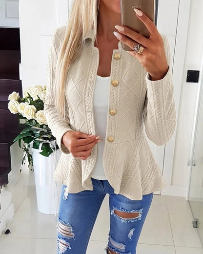 Women's Argyle Button Cardigan