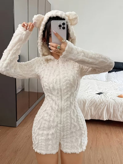 Women’s Hooded Animal Ear Romper