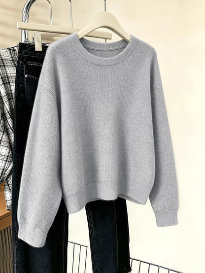 Women’s Ribbed Crew Neck Pullover Sweater